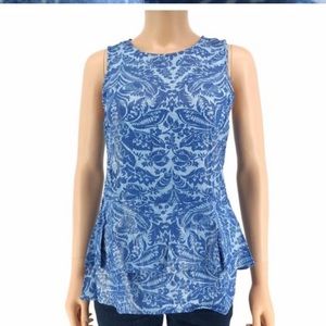 Michael Kors Double Peplum Floral Tank Top